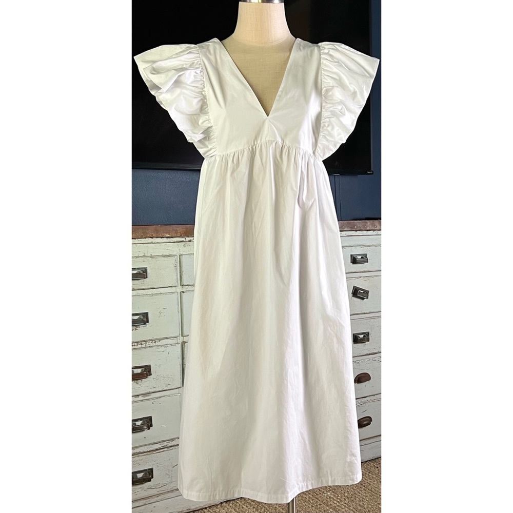 Anthropologie Flutter Sleeve Babydoll Dress S
